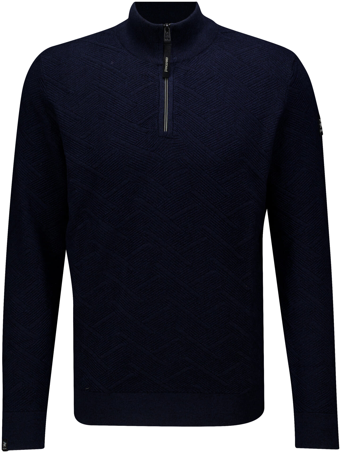 Vanguard Trui Half zip collar cotton mouline Navy