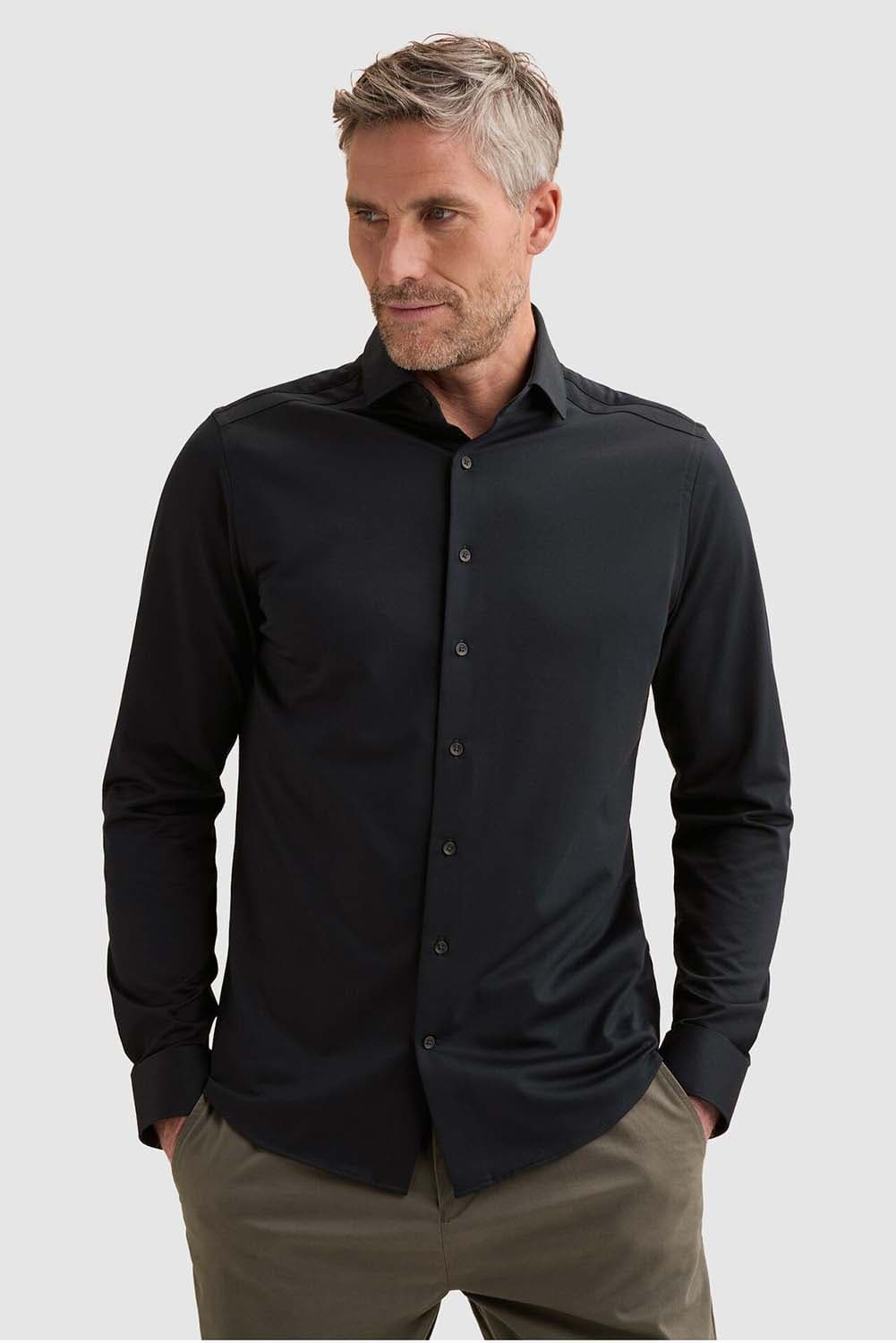 Vanguard Overhemd CF Oxford Jersey met widespread kraag Navy