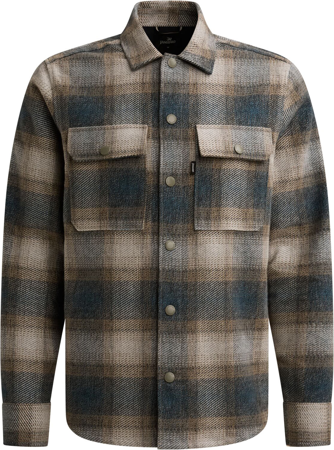 Vanguard Overhemd Check Brushed Mo Blauw