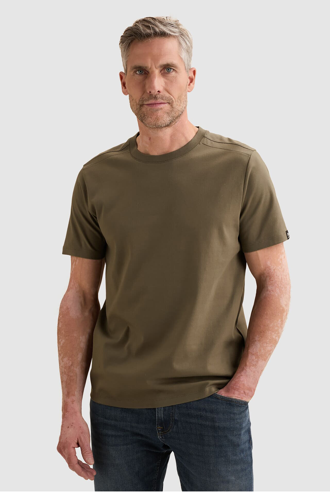 Vanguard T-shirt van gemerceriseerd katoen met ronde hals Groen