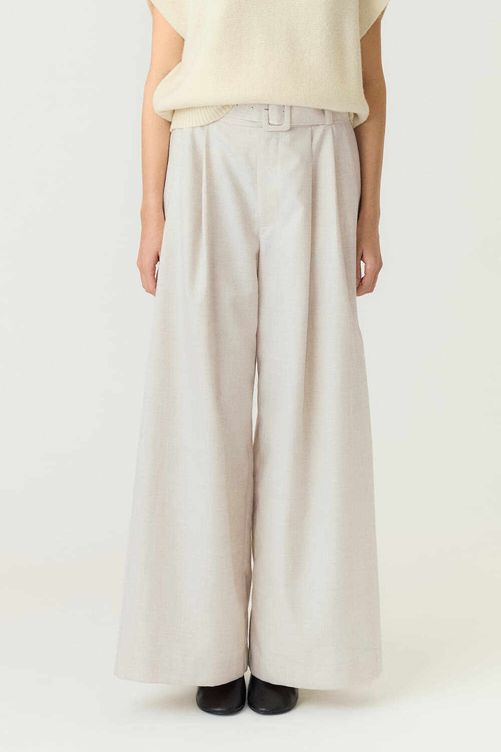 Y.A.S. Broek Alikka HW Belted Off White