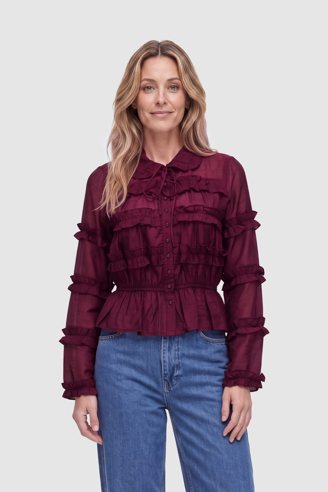 Y.A.S. Blouse Malva Bordeaux Rood
