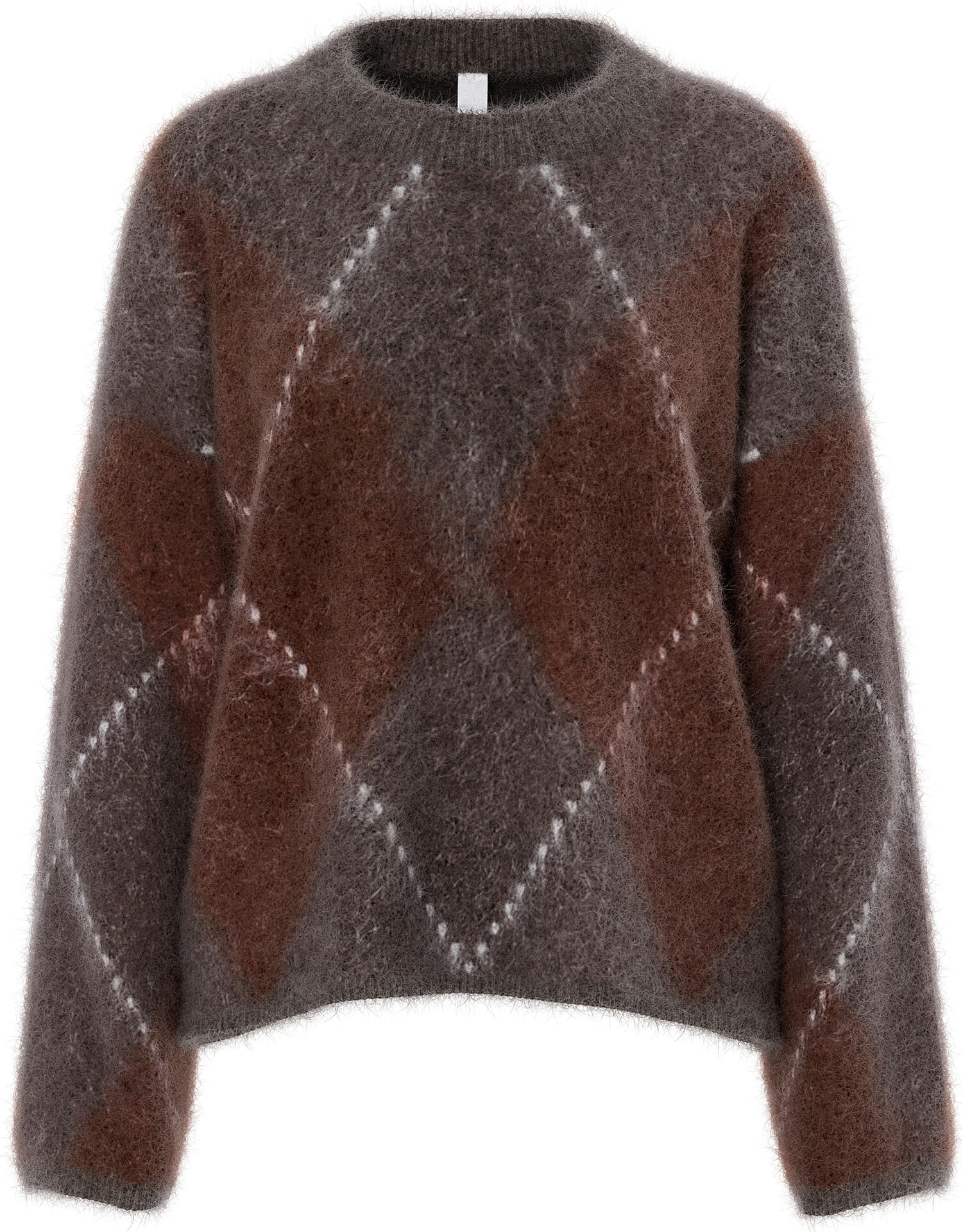 Y.A.S. Trui Argy Mohair Blend Bruin