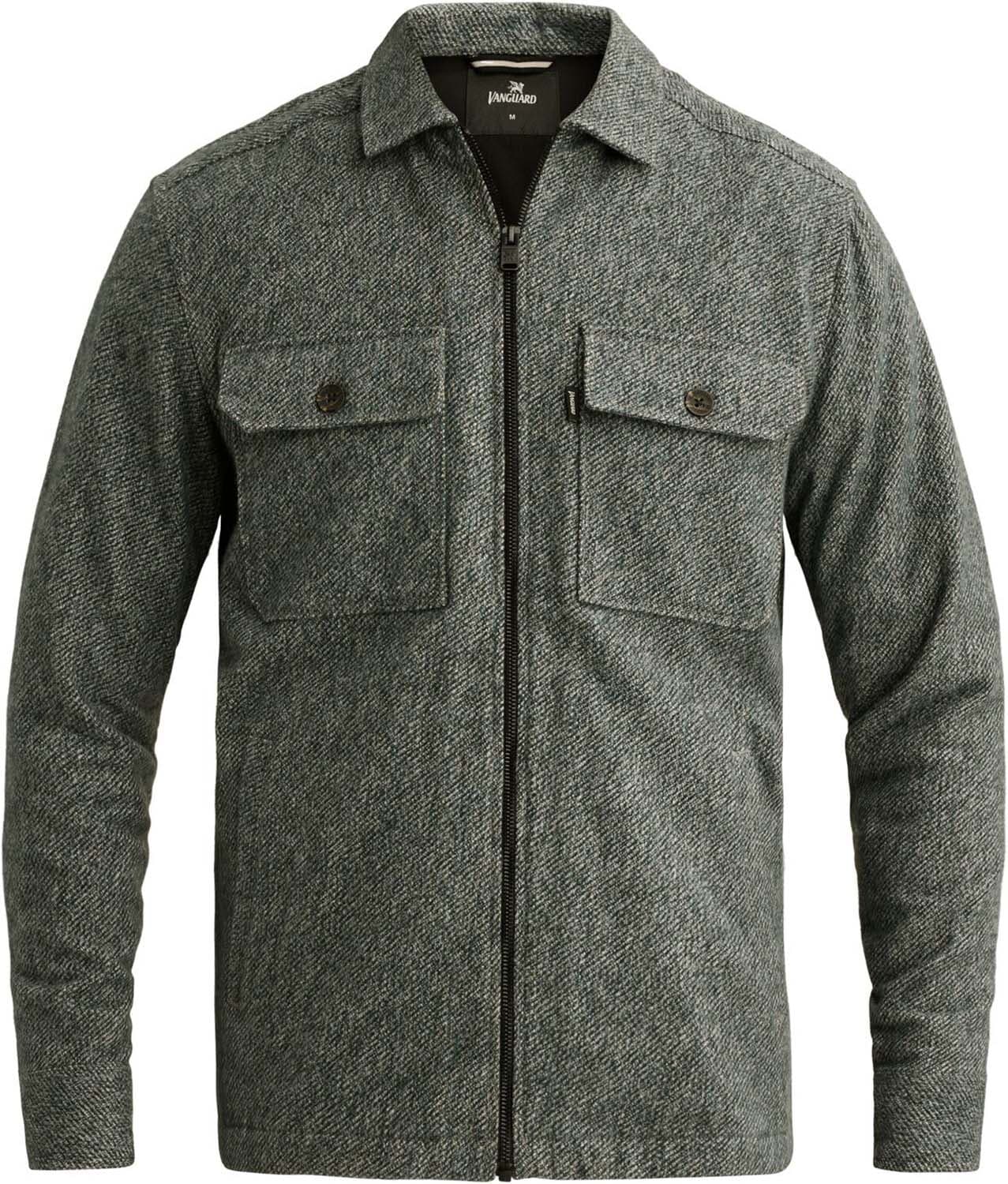 Vanguard Overshirt van brushed mouliné met ritssluiting Blauw
