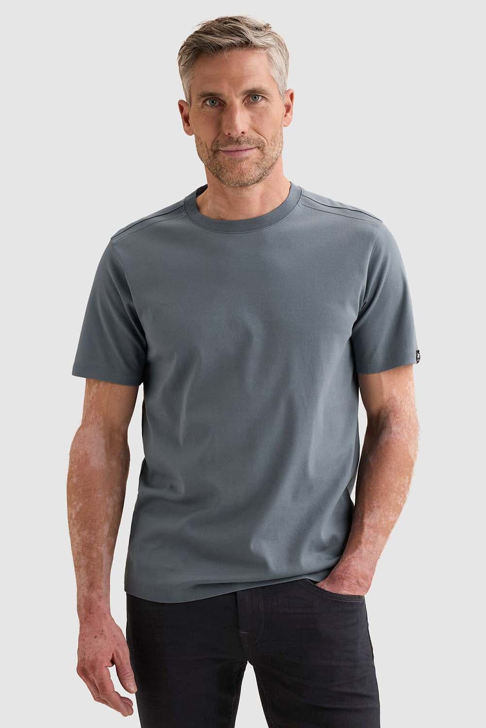 Vanguard T-shirt van gemerceriseerd katoen met ronde hals Blauw