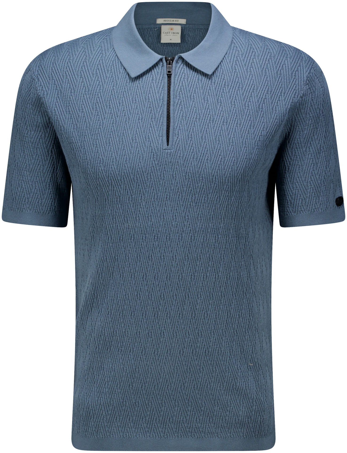 Cast Iron Polo regular fit cott Blauw