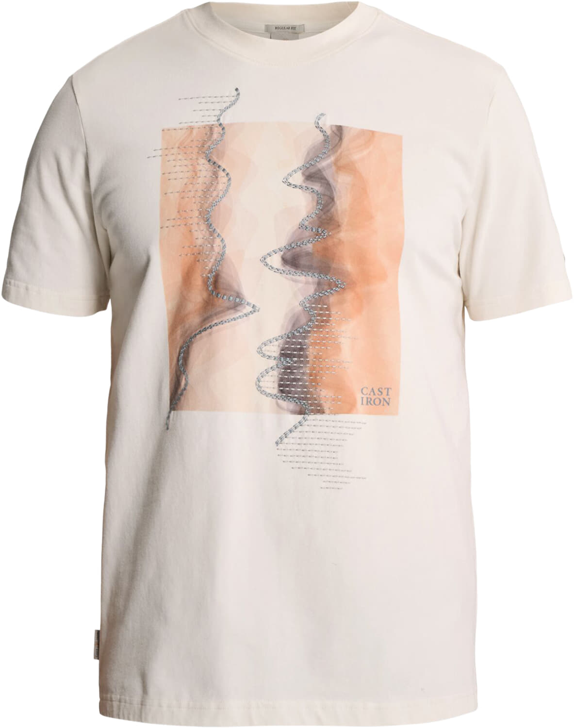 Cast Iron Short Sleeve R-neck Regular Fit  Crème