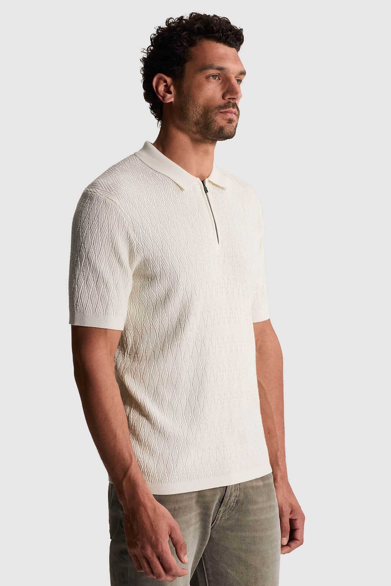 Cast Iron Polo regular fit cott Crème