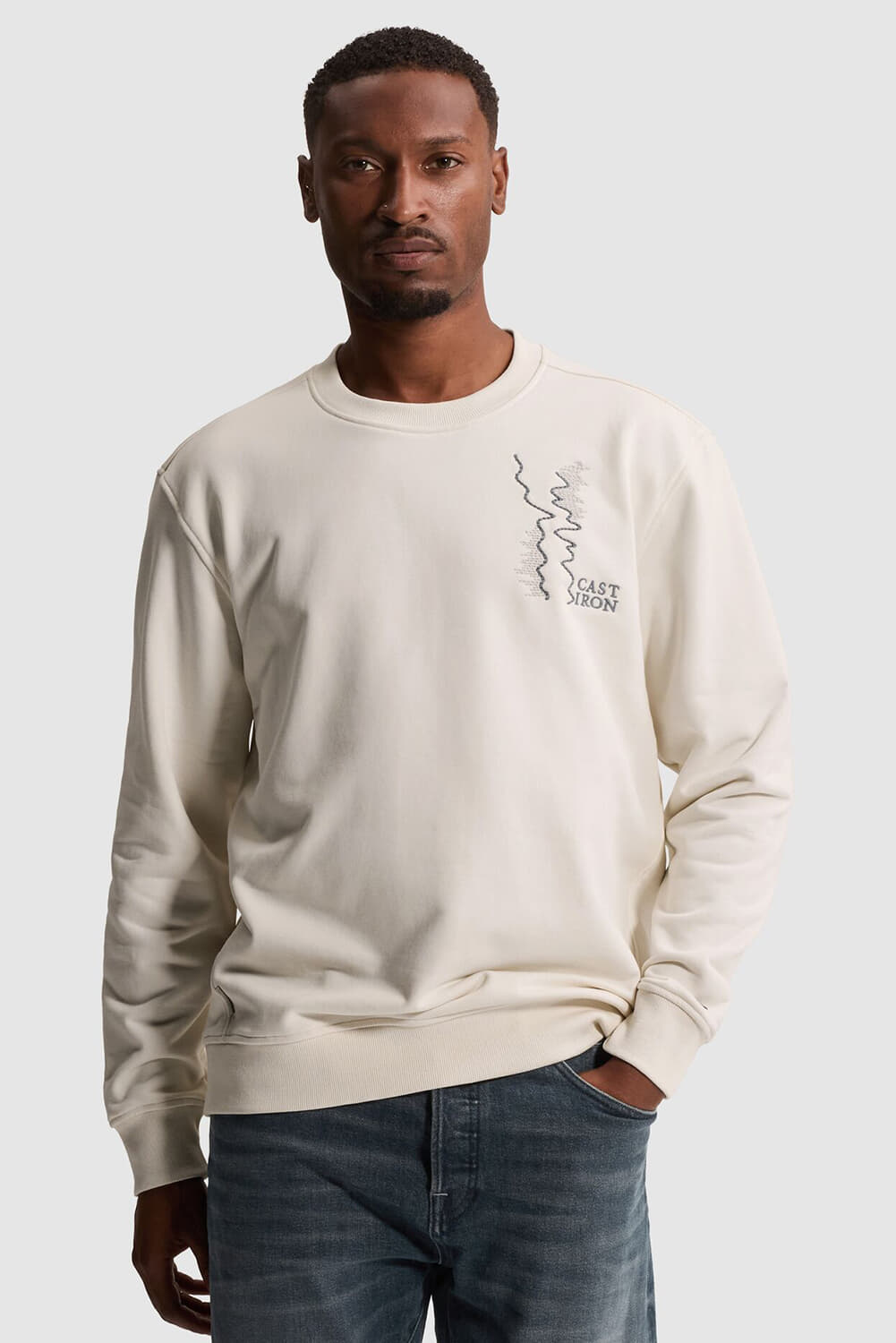 Cast Iron Crewneck Relaxed Fit Graphic Crème