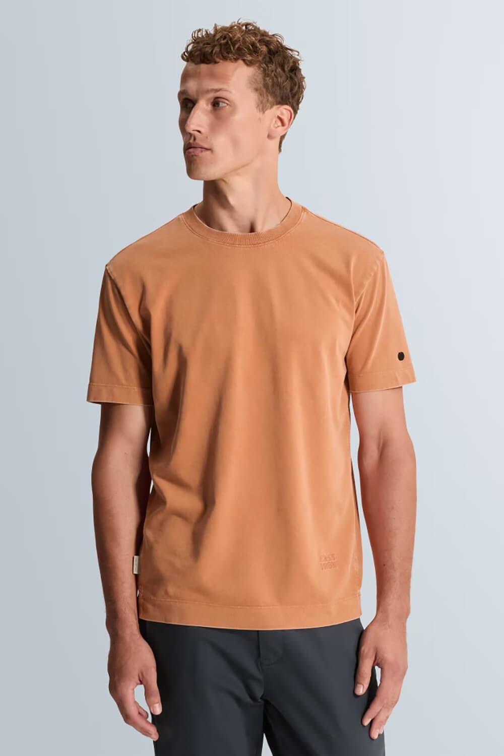 Cast Iron Short Sleeve R-neck Relaxed Fit  Beige