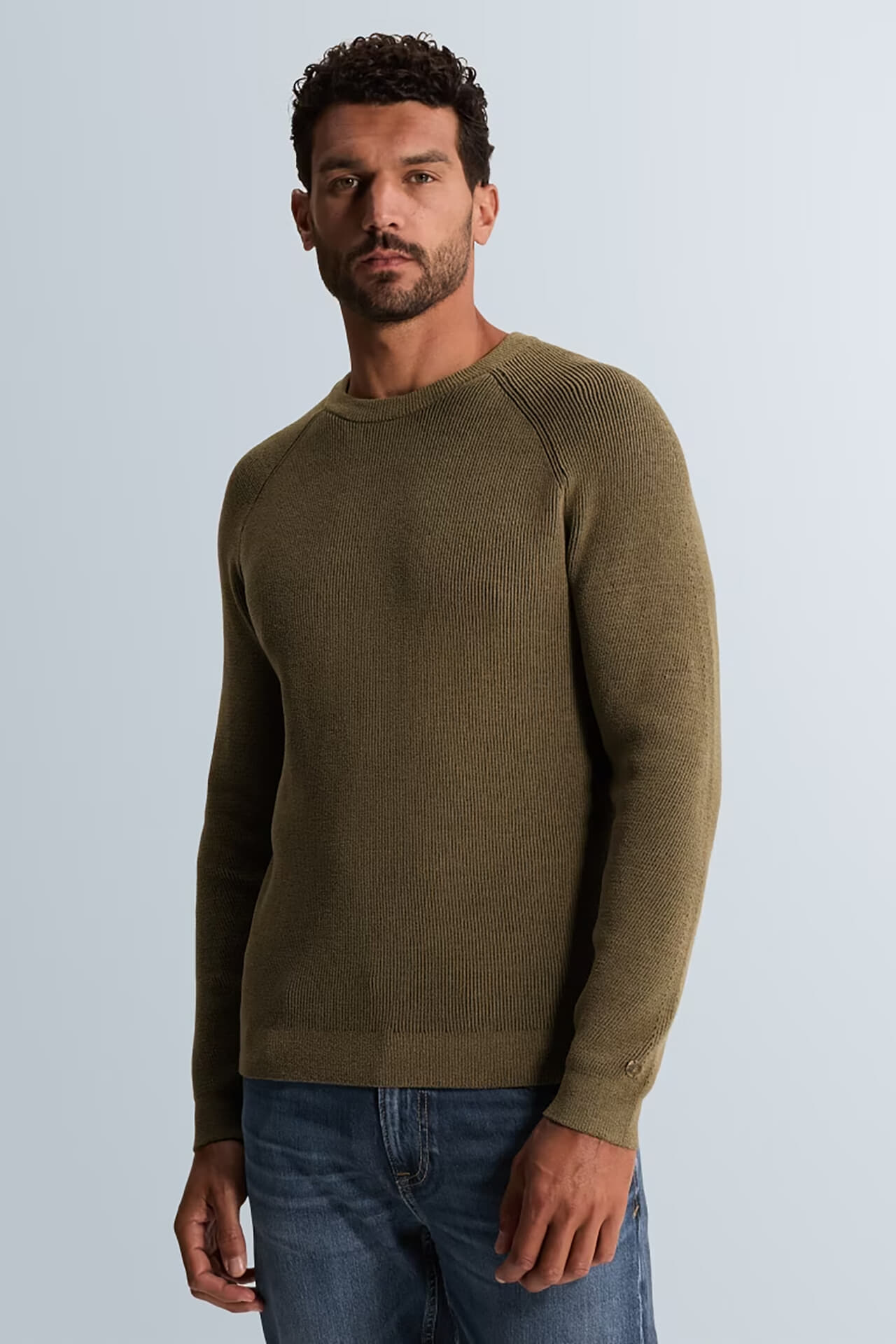 Cast Iron Trui regular fit soft blend Bruin