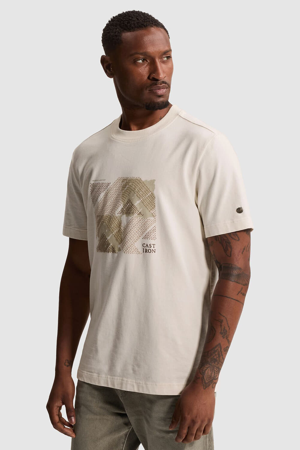 Cast Iron T-shirt regular fit  Crème