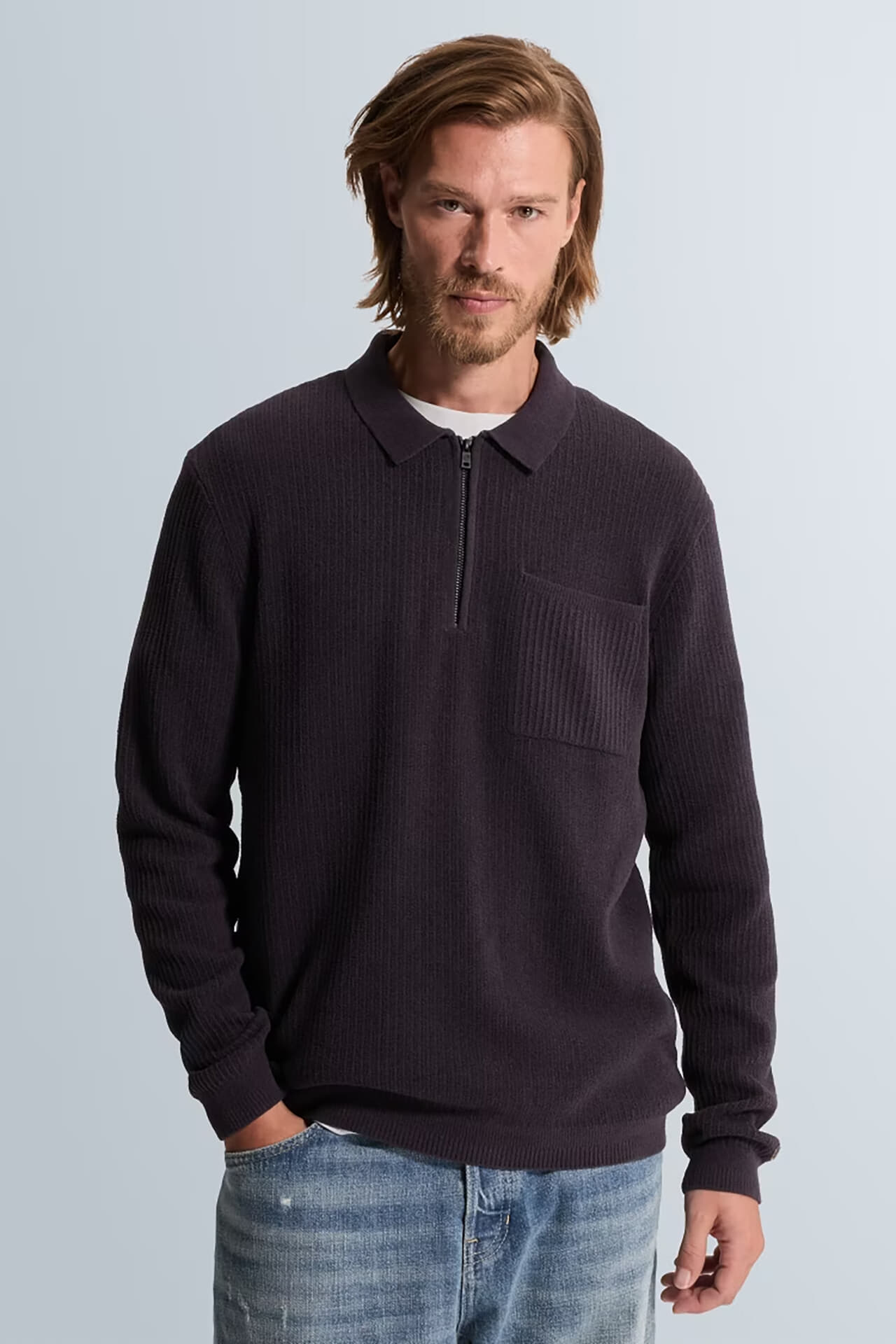 Cast Iron Rugby regular fit soft blend Grijs