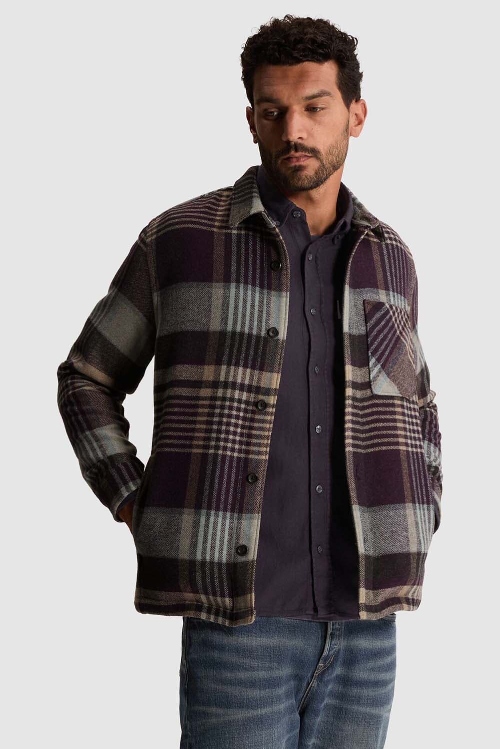 Cast Iron Overhemd Wool Blend Grijs