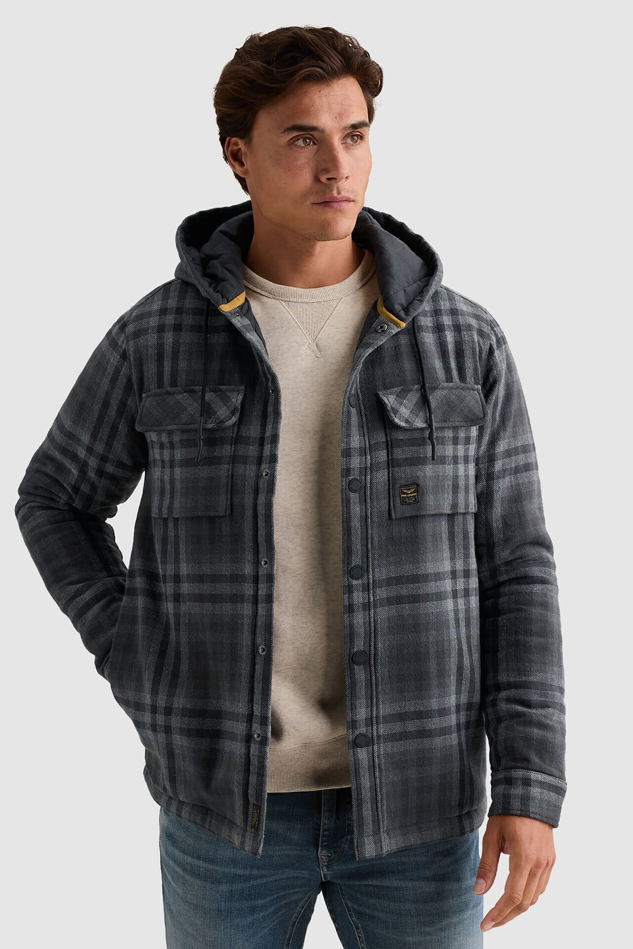 Pme Legend Overhemd Yarn Dyed Check Bruin