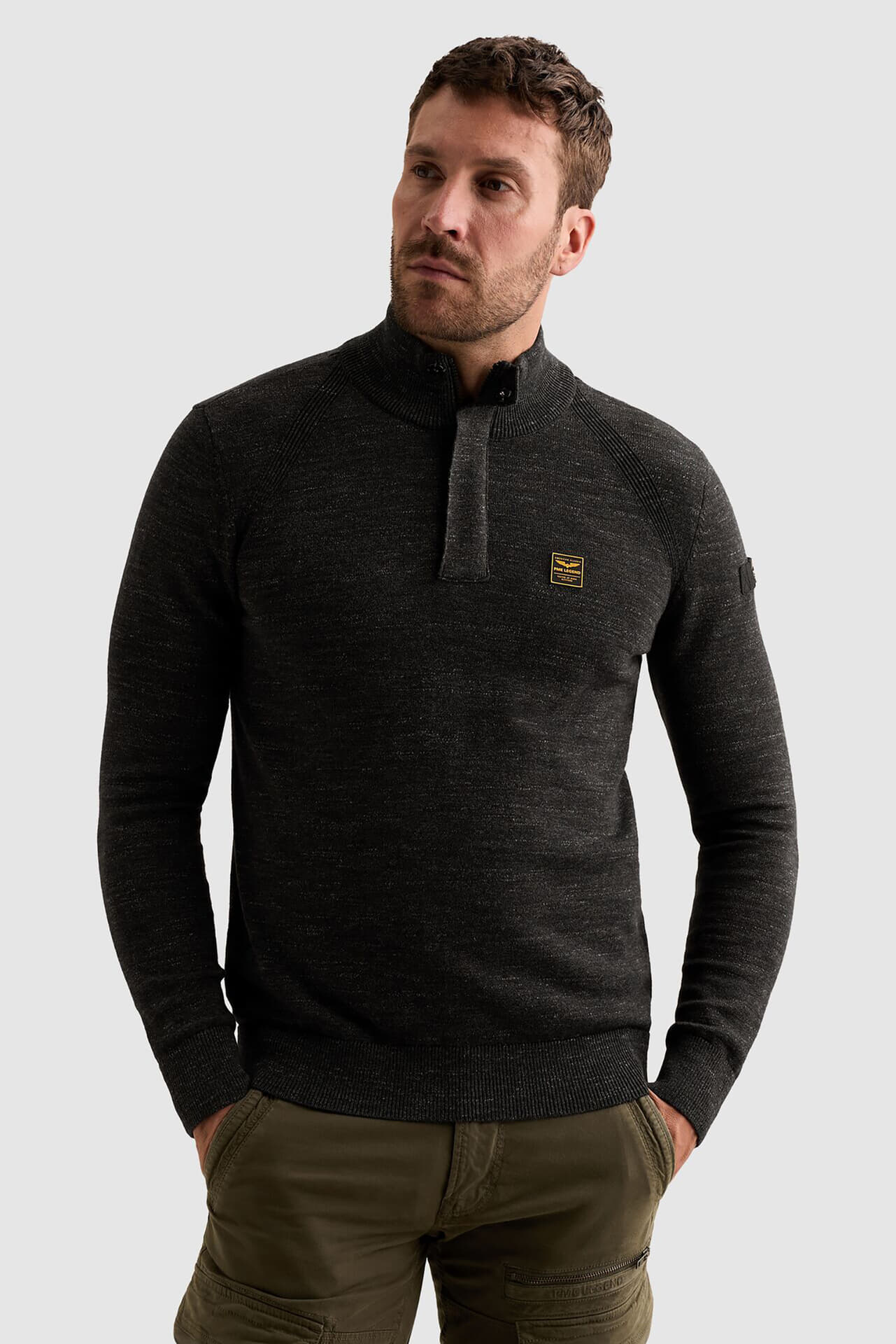 Pme Legend Half-zip Trui Rib Zwart
