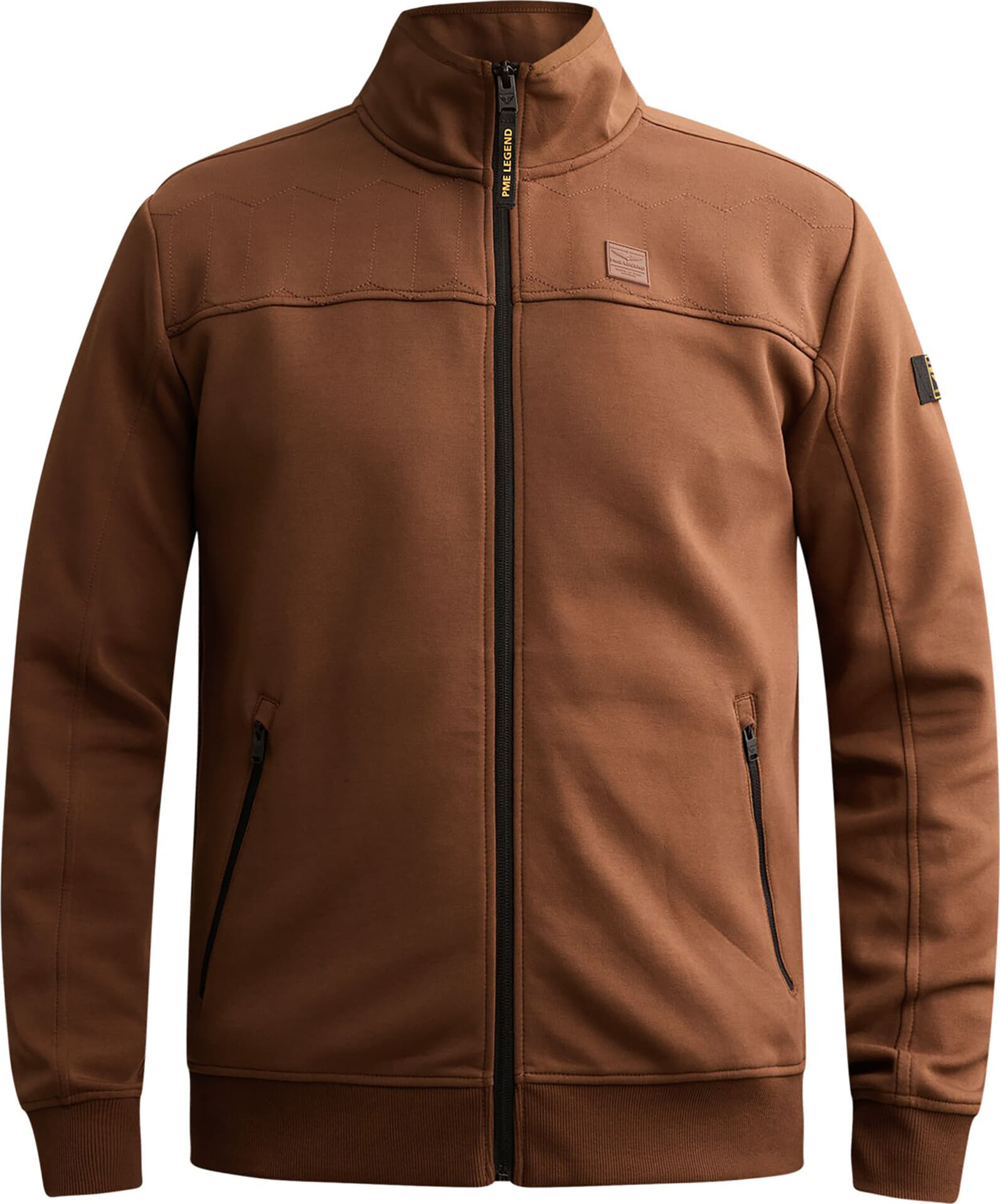 Pme Legend Sweatvest Interlock gequilt patroon Bruin
