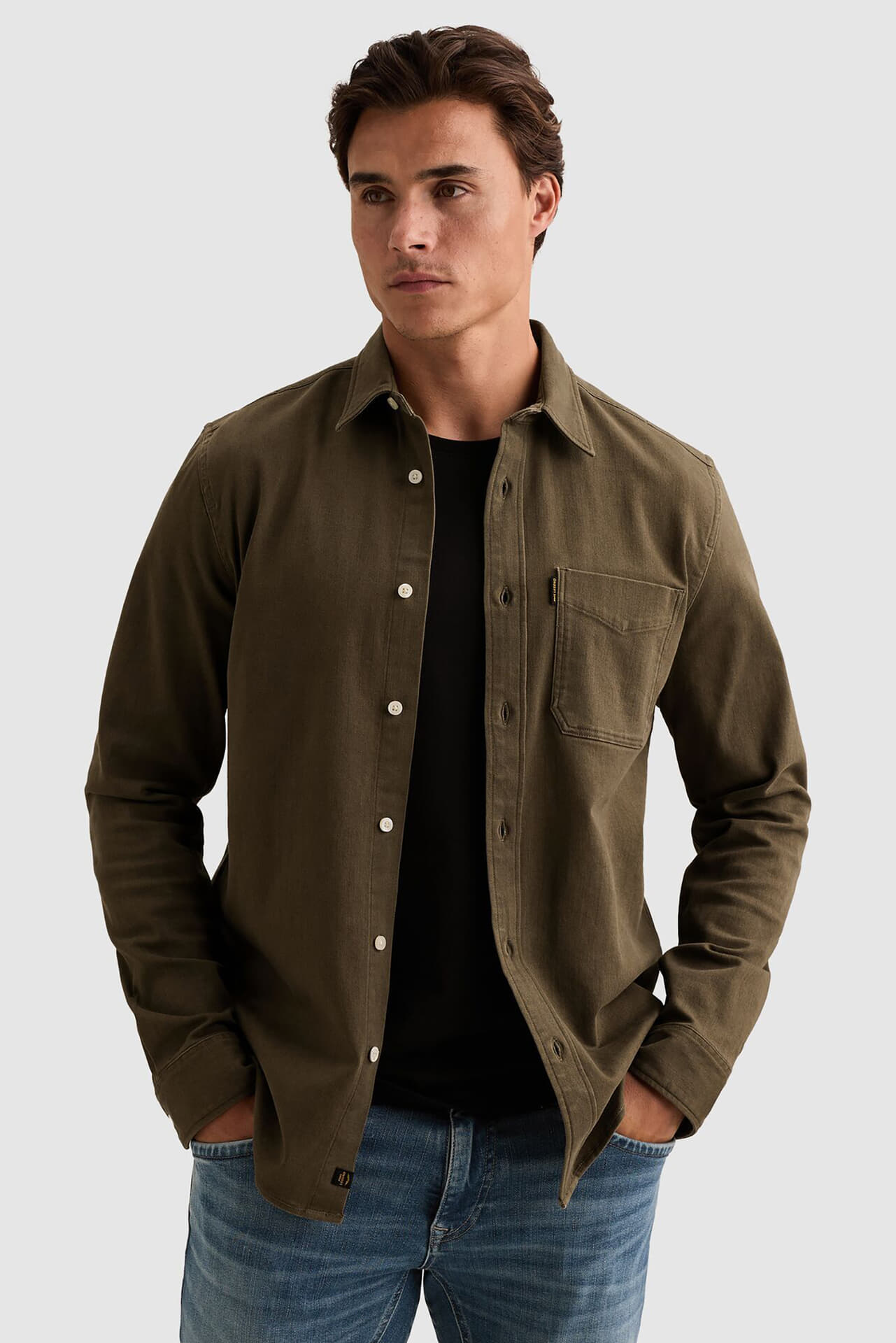Pme Legend Overhemd Colored Denim Army