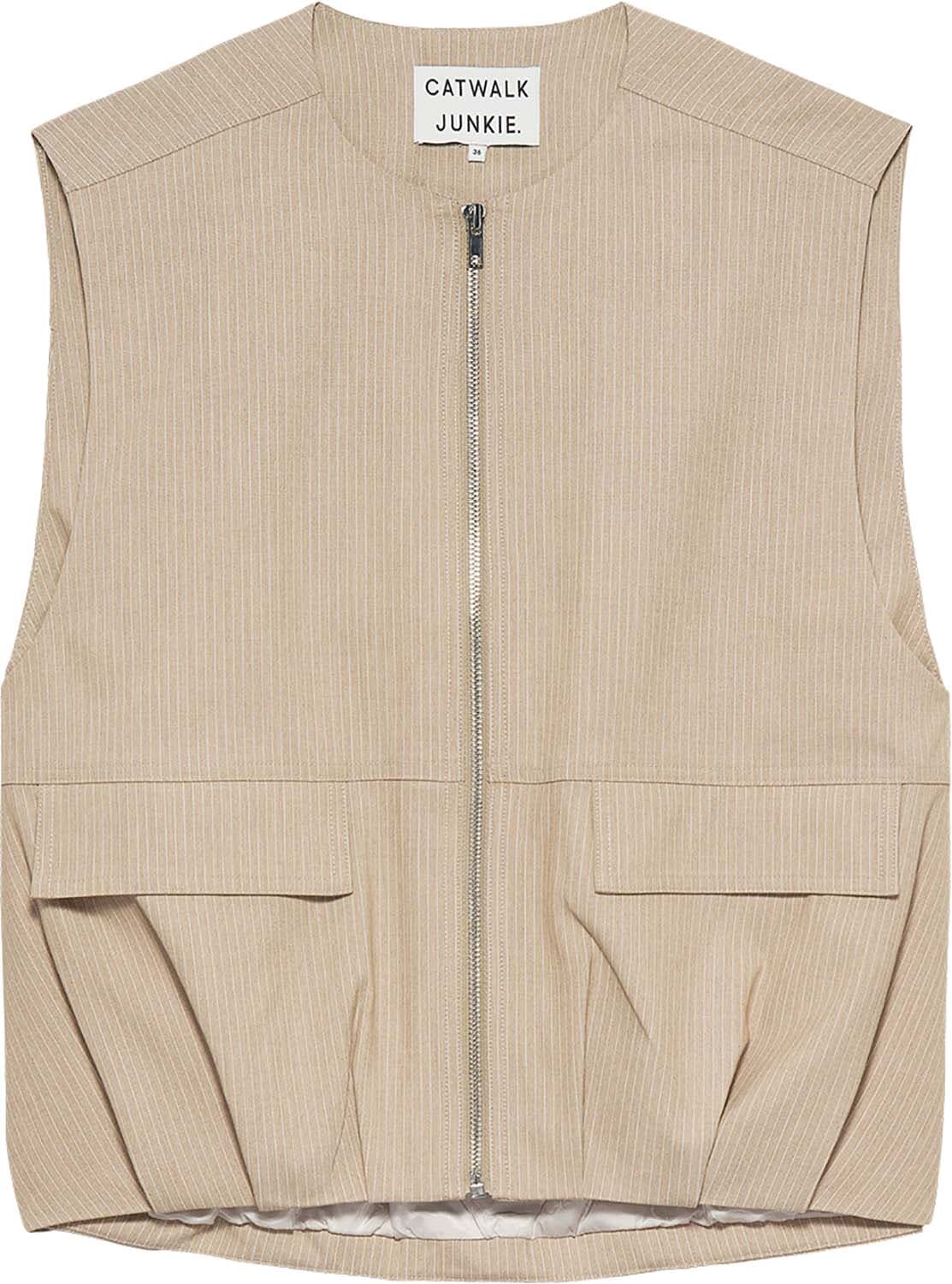 Catwalk Junkie Bodywarmer Pinstripe  Grijs