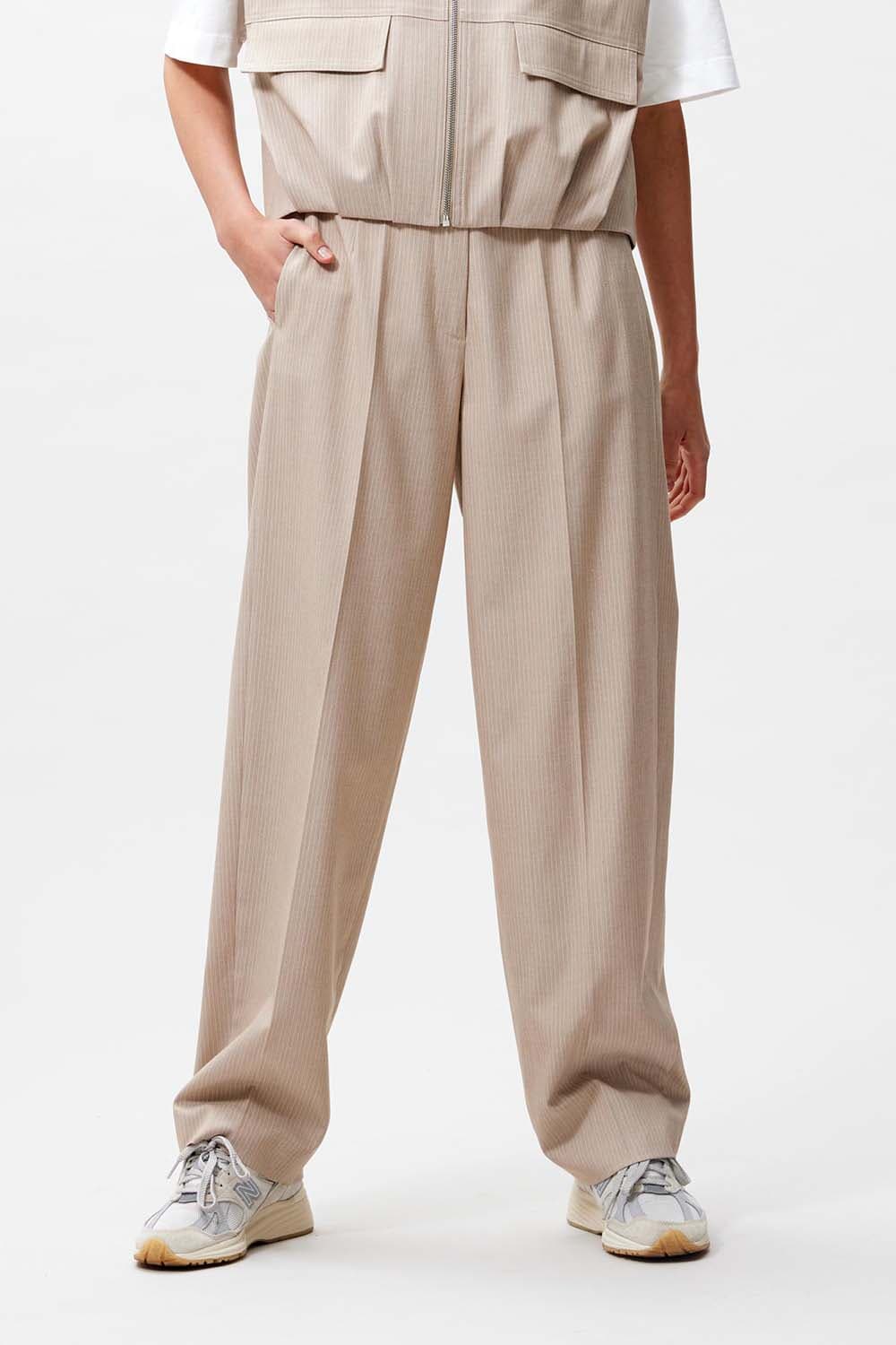 Catwalk Junkie Pantalon Pinstripe tapered Grijs