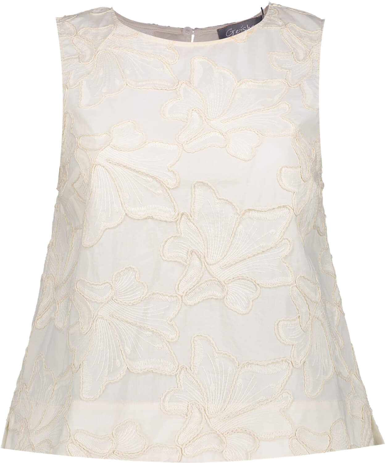 Geisha Top all over stitching Beige