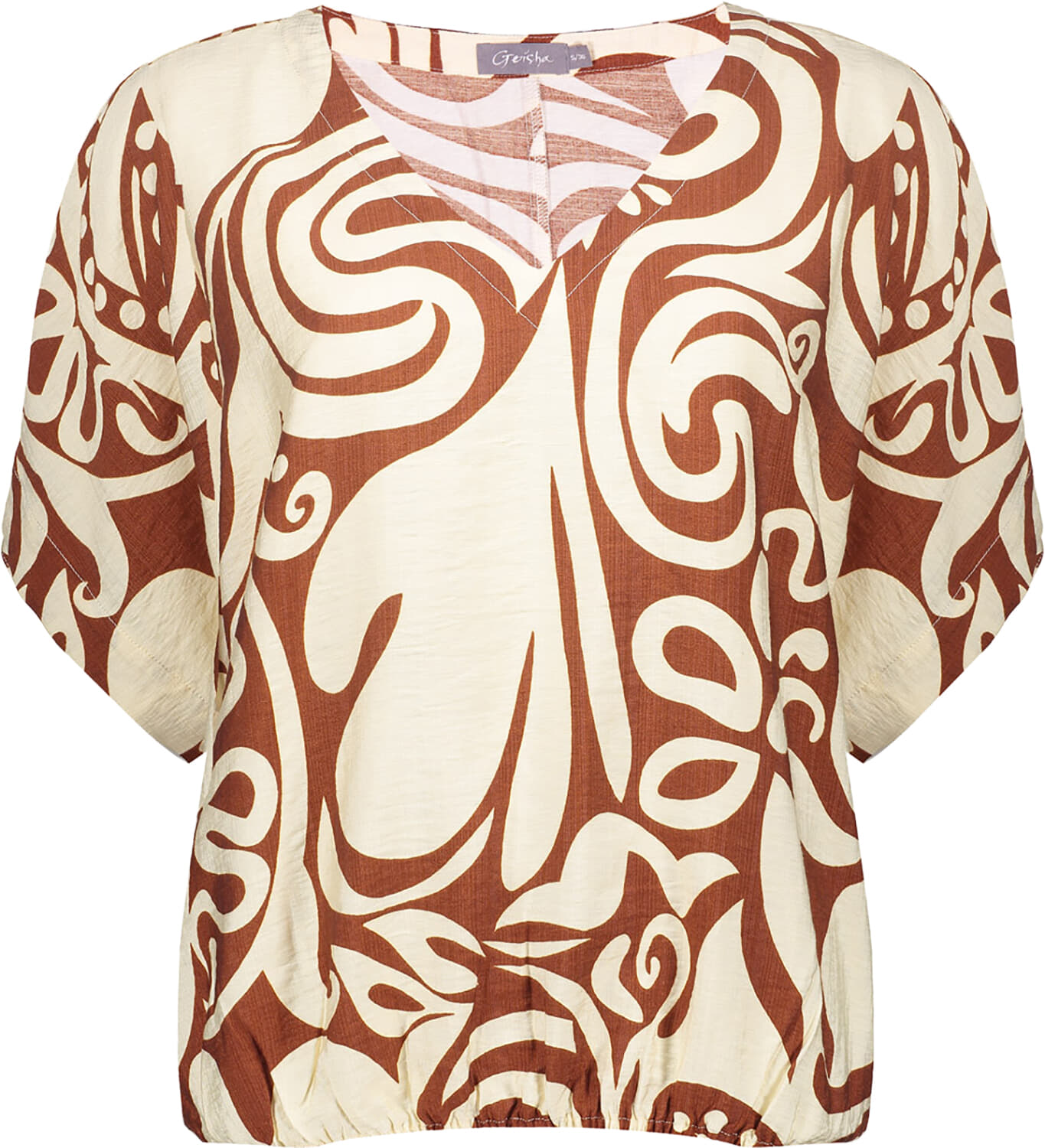 Geisha Top bi-color Bruin