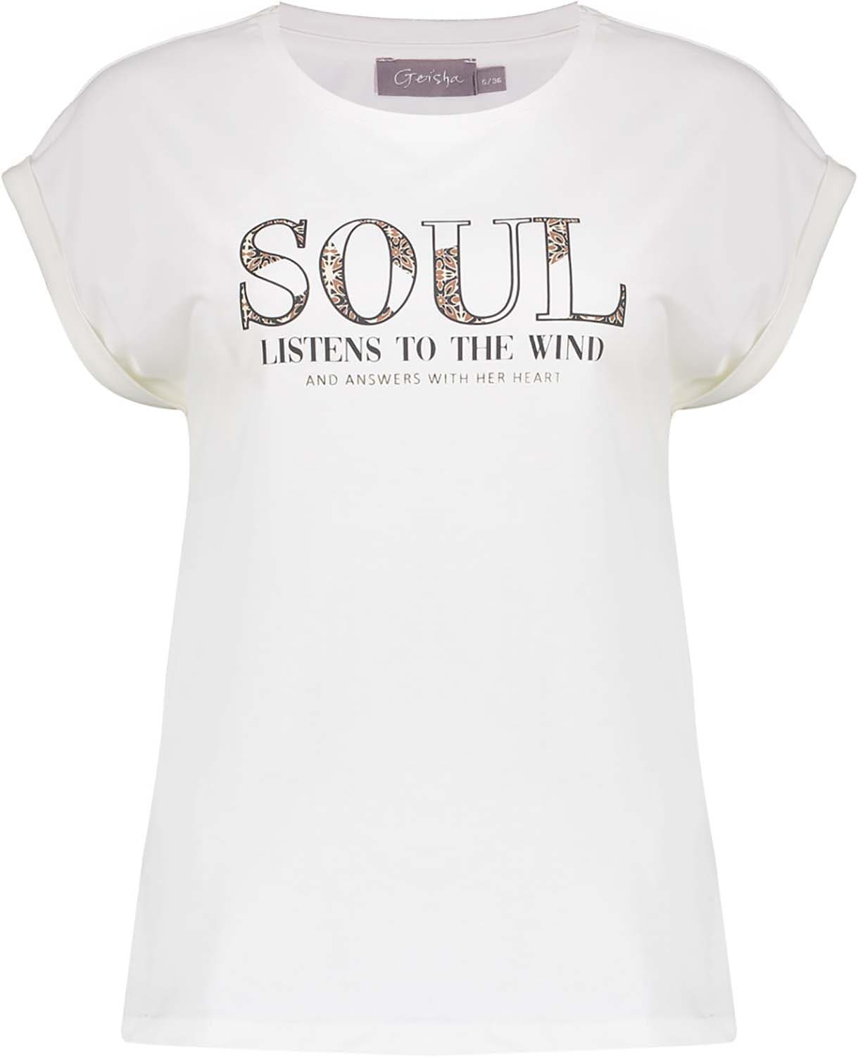 Geisha T-shirt 'soul' Off White