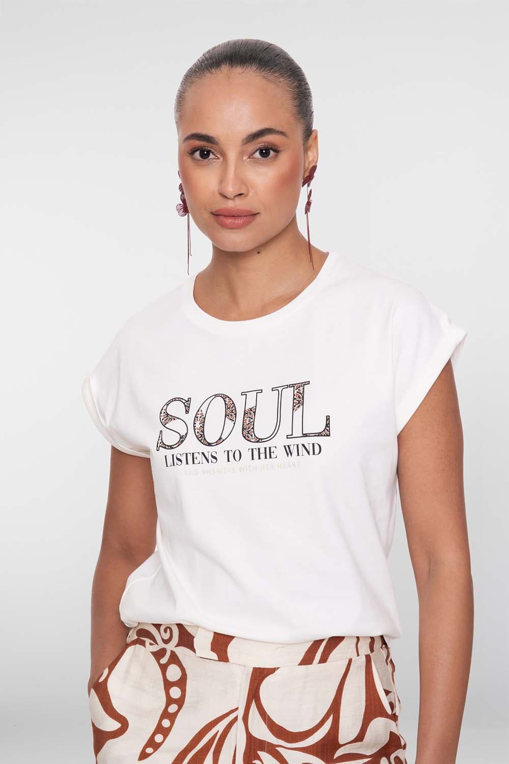 Geisha T-shirt 'soul' Off White
