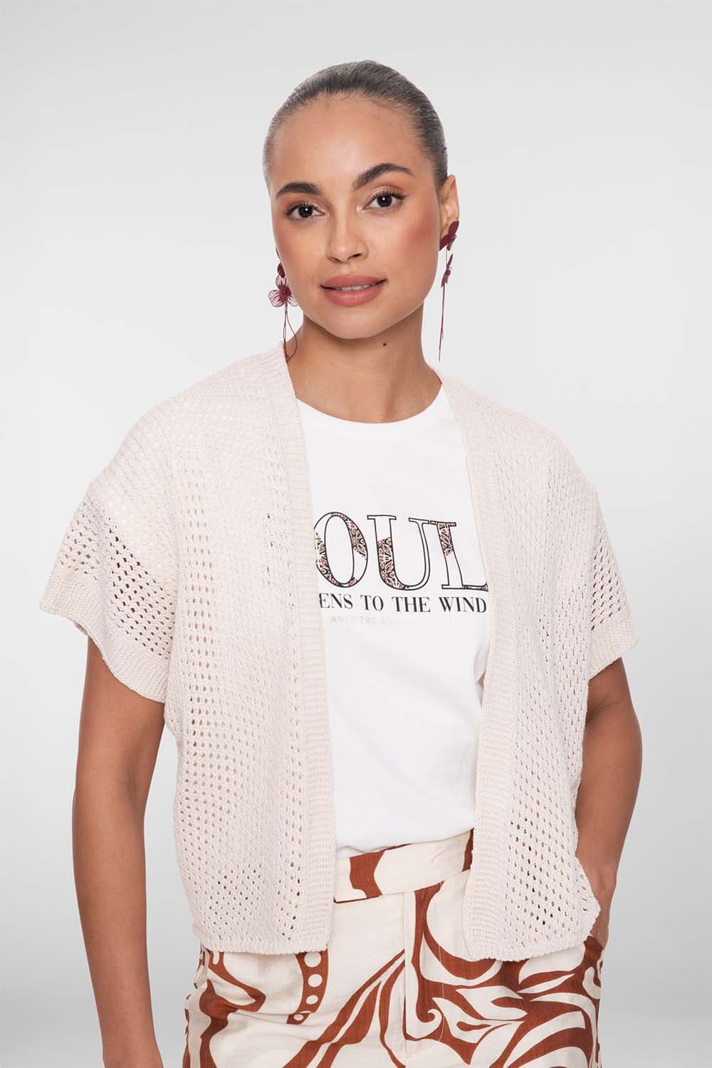 Geisha Vest bad sleeve Off White