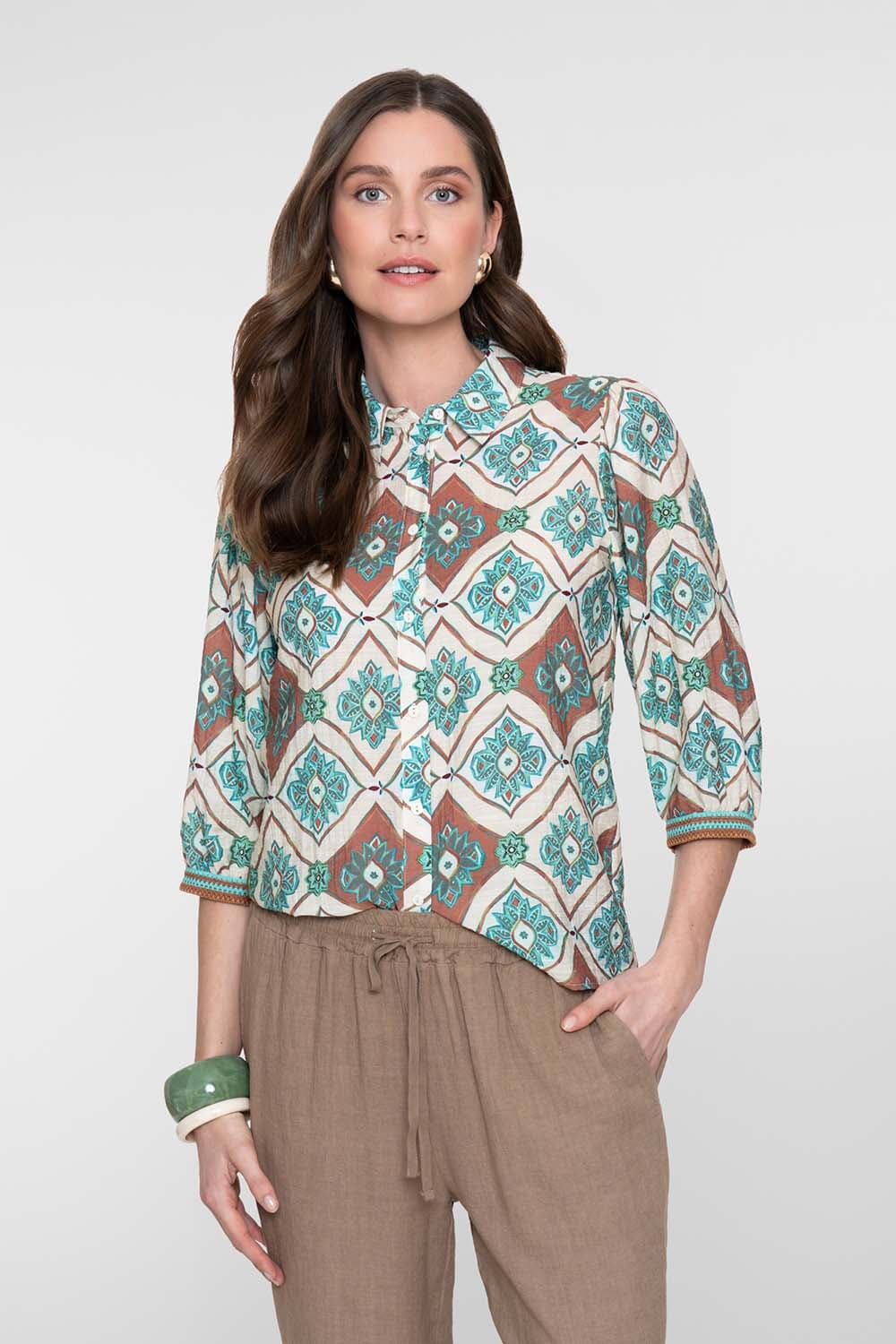 Geisha Blouse Aqua