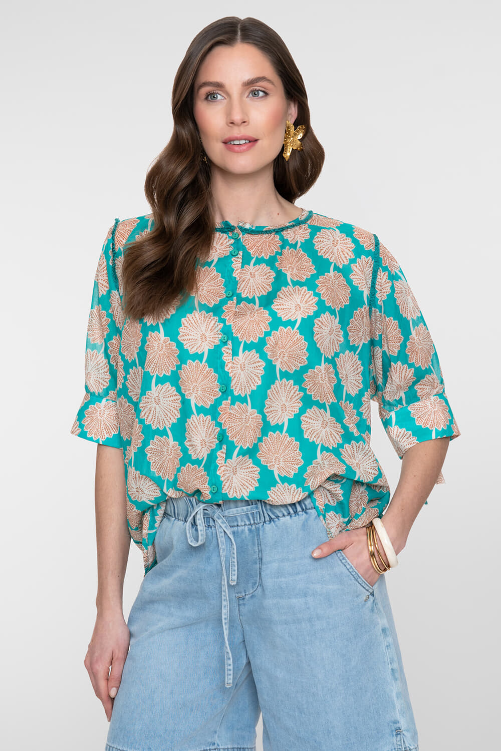 Geisha Blouse Aqua
