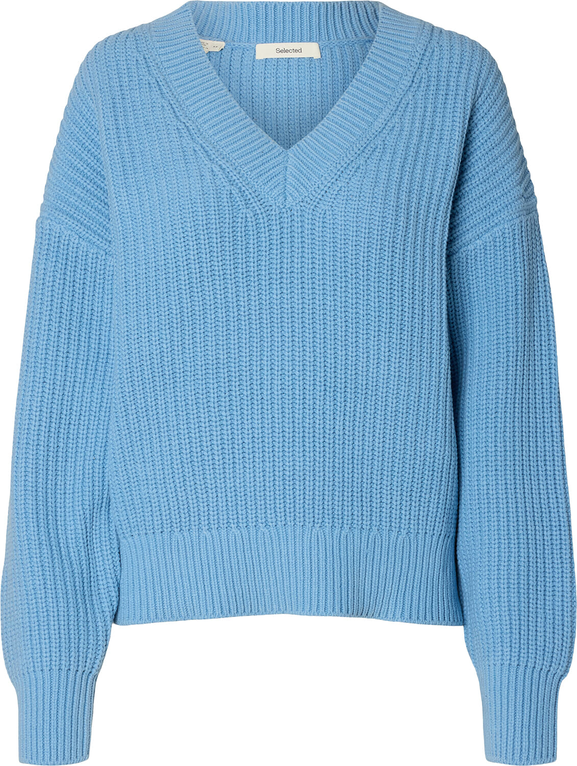 Selected Femme Gebreide Trui Selma Sus V-hals Blauw
