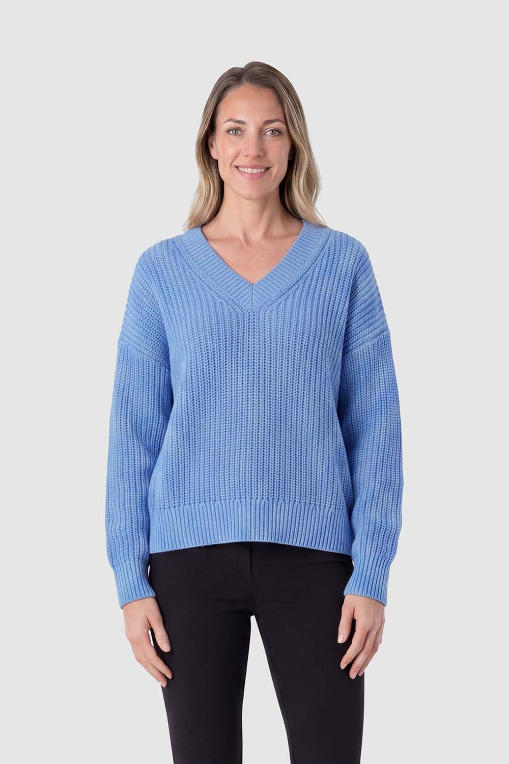 Selected Femme Gebreide Trui Selma Sus V-hals Blauw
