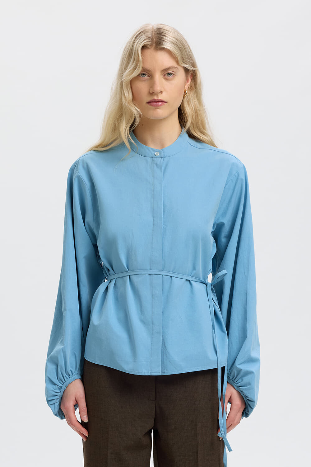 Selected Femme Blouse Talia Regular fit Blauw