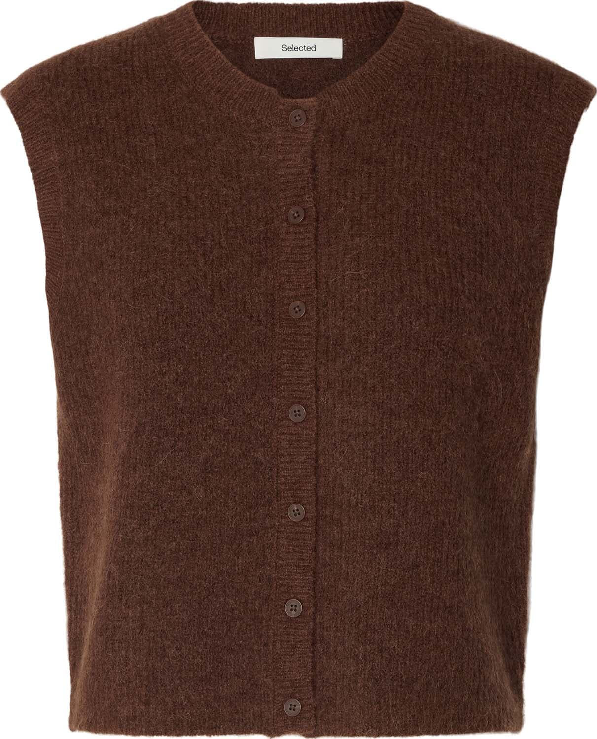 Selected Femme Vest Lulu Button Cognac