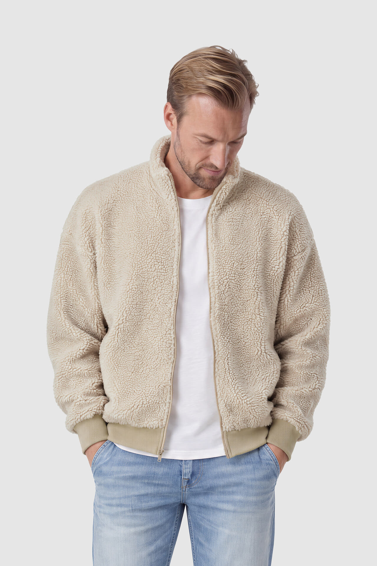 Only & Sons Sweatvest Parks Life Sherpa Grijs