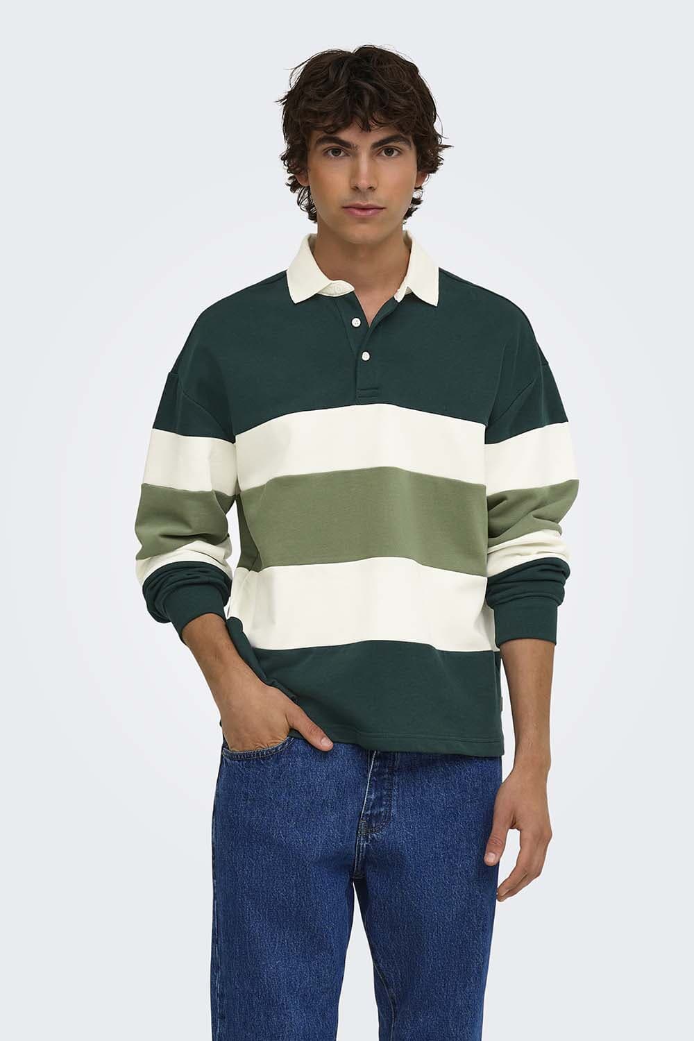 Only & Sons Rugby Benedict Sweat Groen