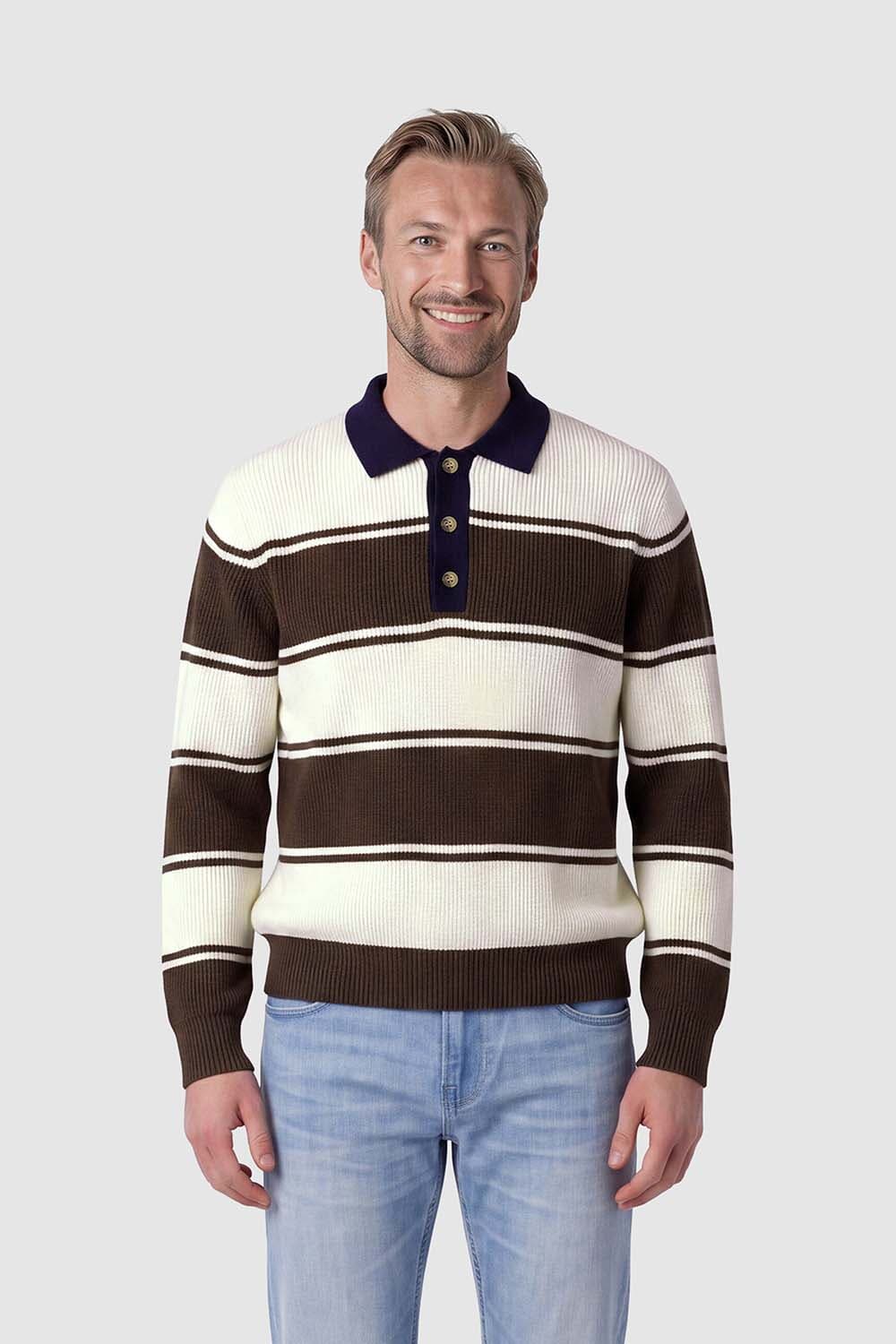 Only & Sons Gebreide Polotrui Rodger Relaxed Bruin