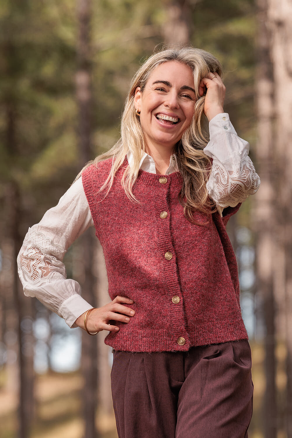 Vive La Femme Gilet Elvira Bordeaux Rood