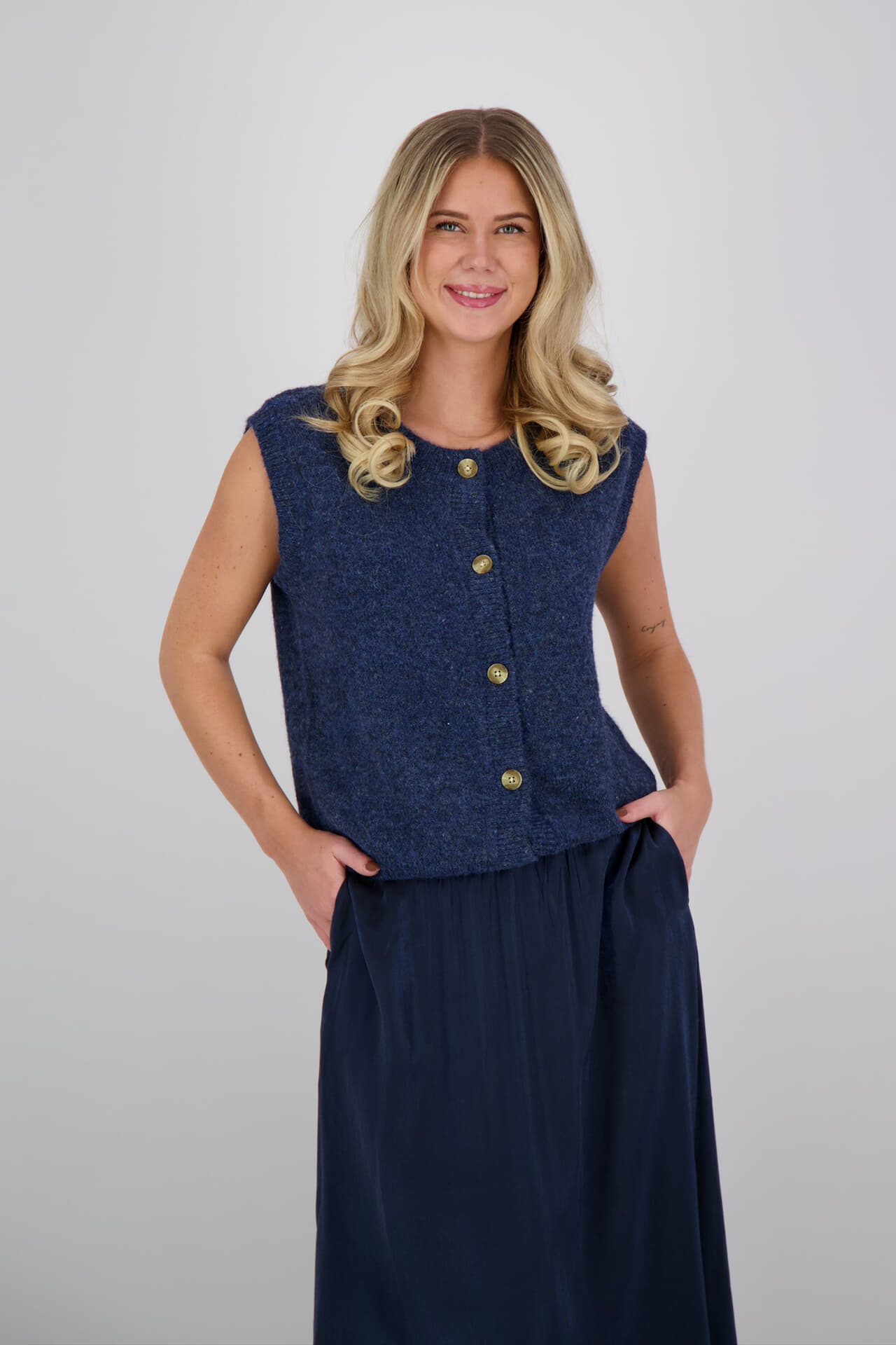 Vive La Femme Gilet Elvira Navy