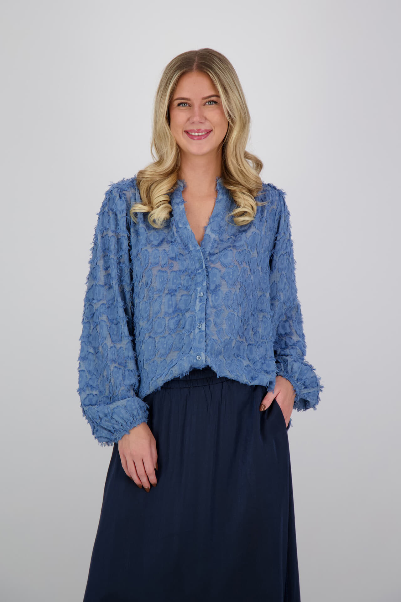 Vive La Femme Blouse Eva Blauw