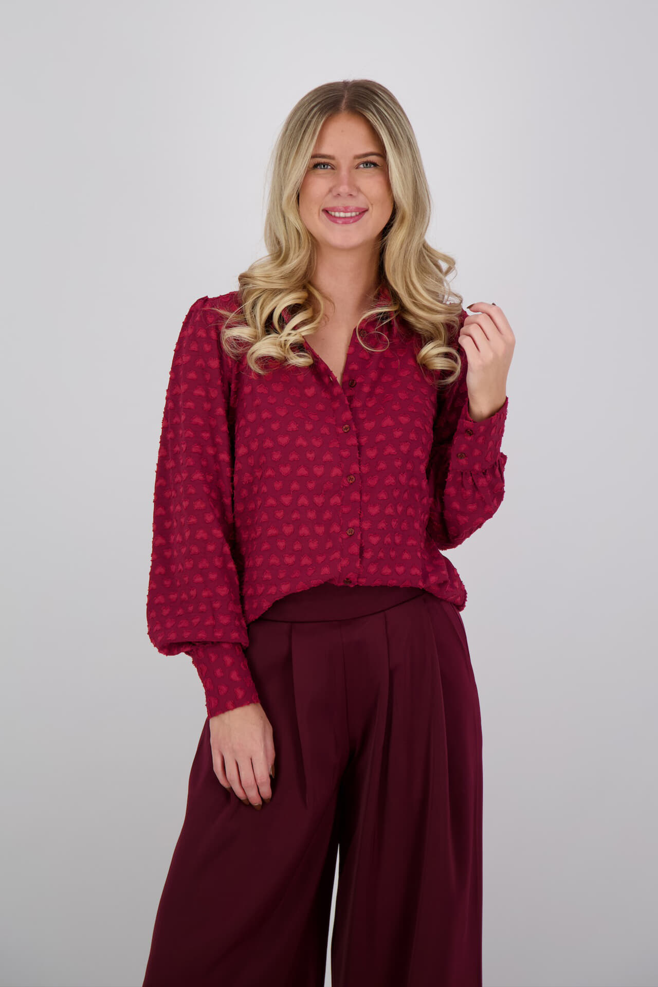 Vive La Femme Blouse Ella Bordeaux Rood