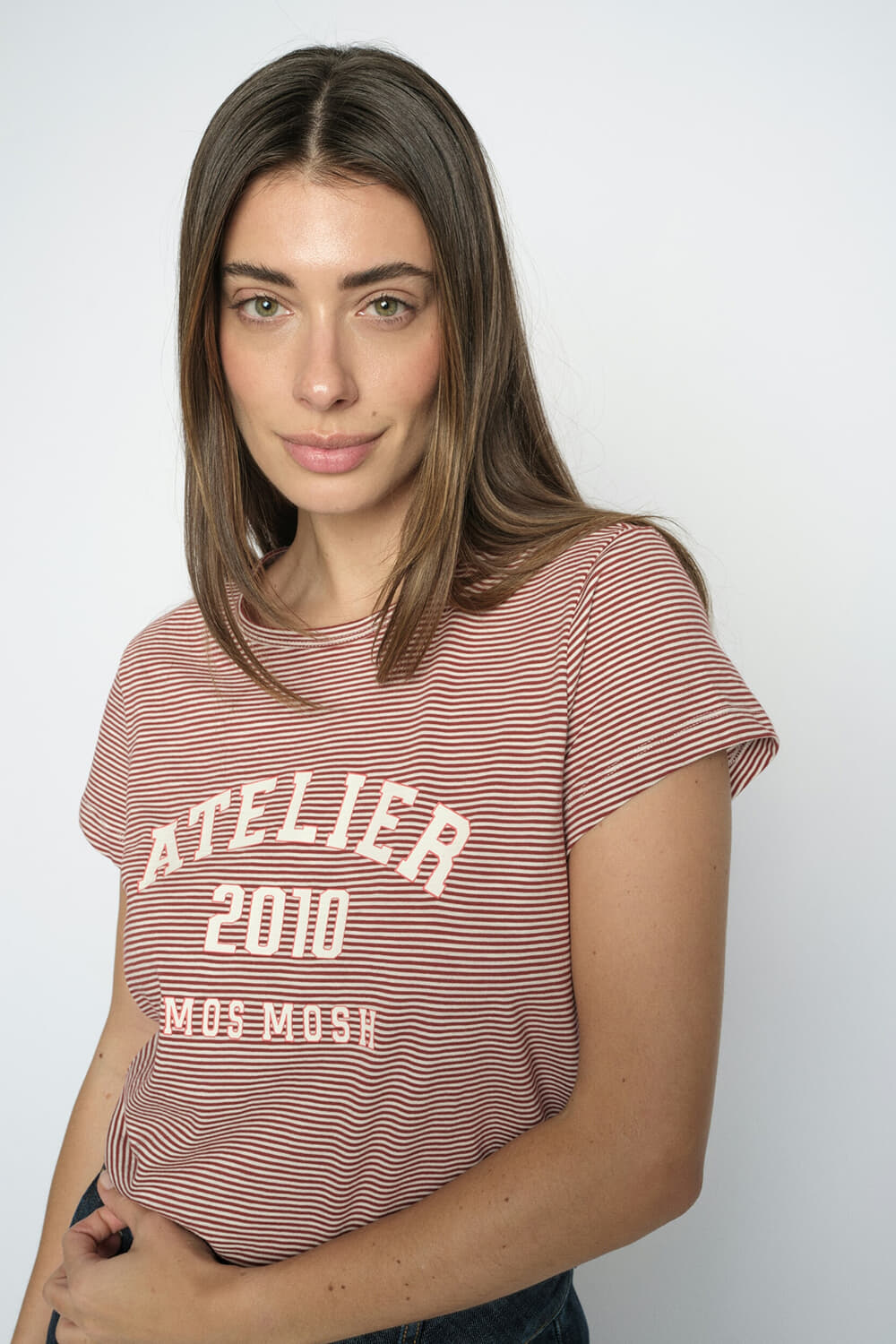 Mos Mosh Top Camp Stripe Bordeaux Rood