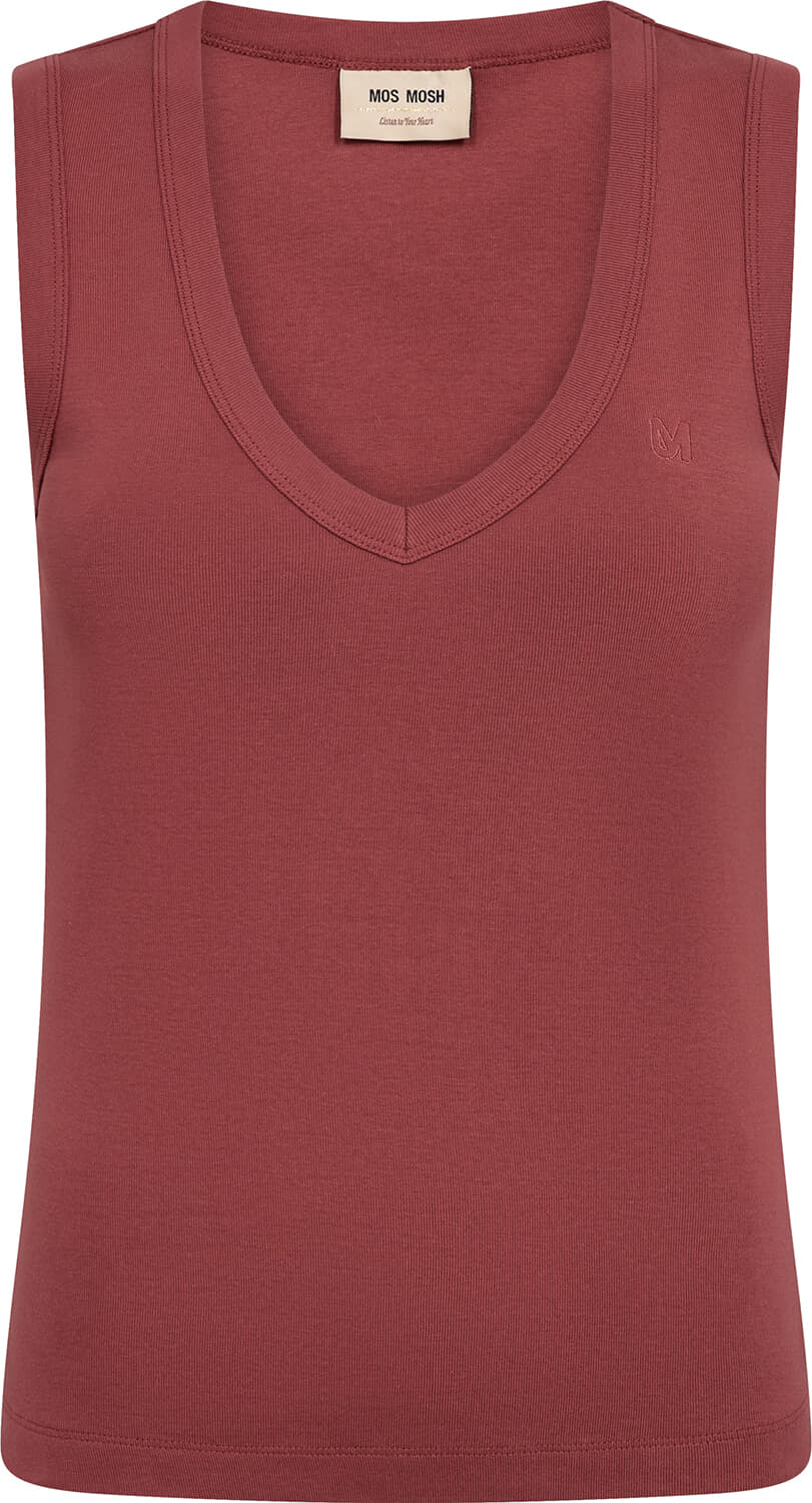 Mos Mosh Tanktop Elle V-neck Bordeaux Rood