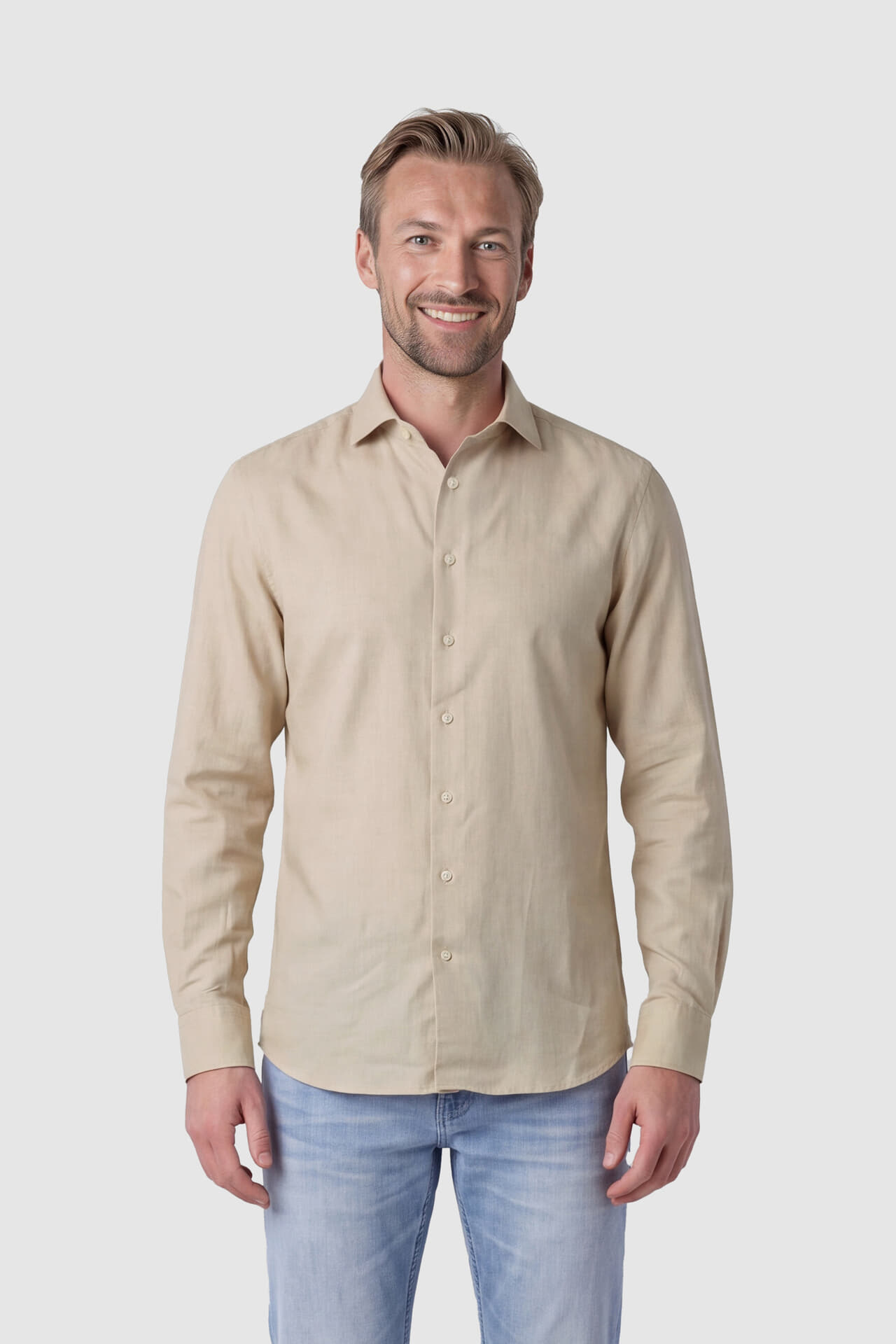 Profuomo Overhemd X-Cutaway SF Beige