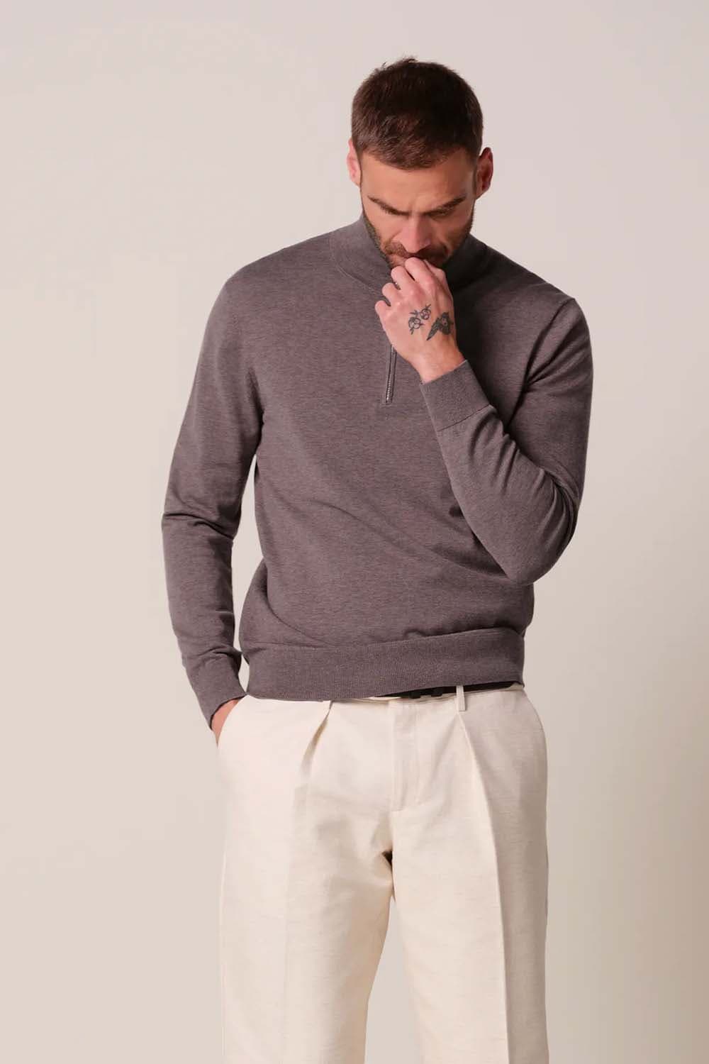Profuomo Trui Half-zip  Paars