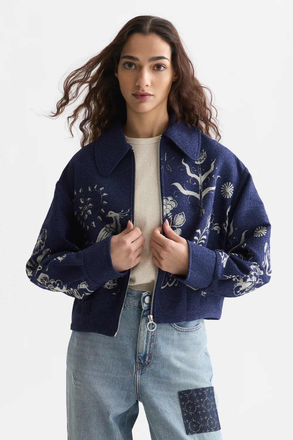 Scotch & Soda Jas Jacquard Navy