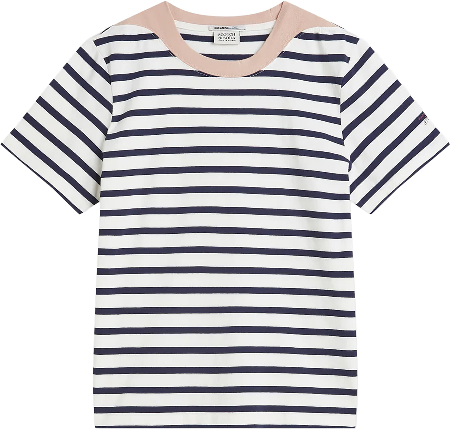 Scotch & Soda T-shirt Breton  Blauw