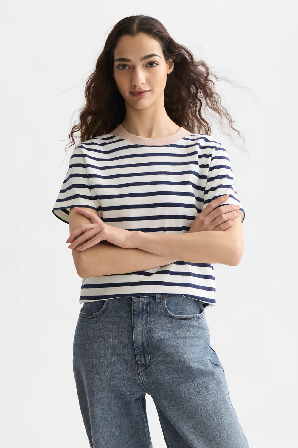 Scotch & Soda T-shirt Breton  Blauw