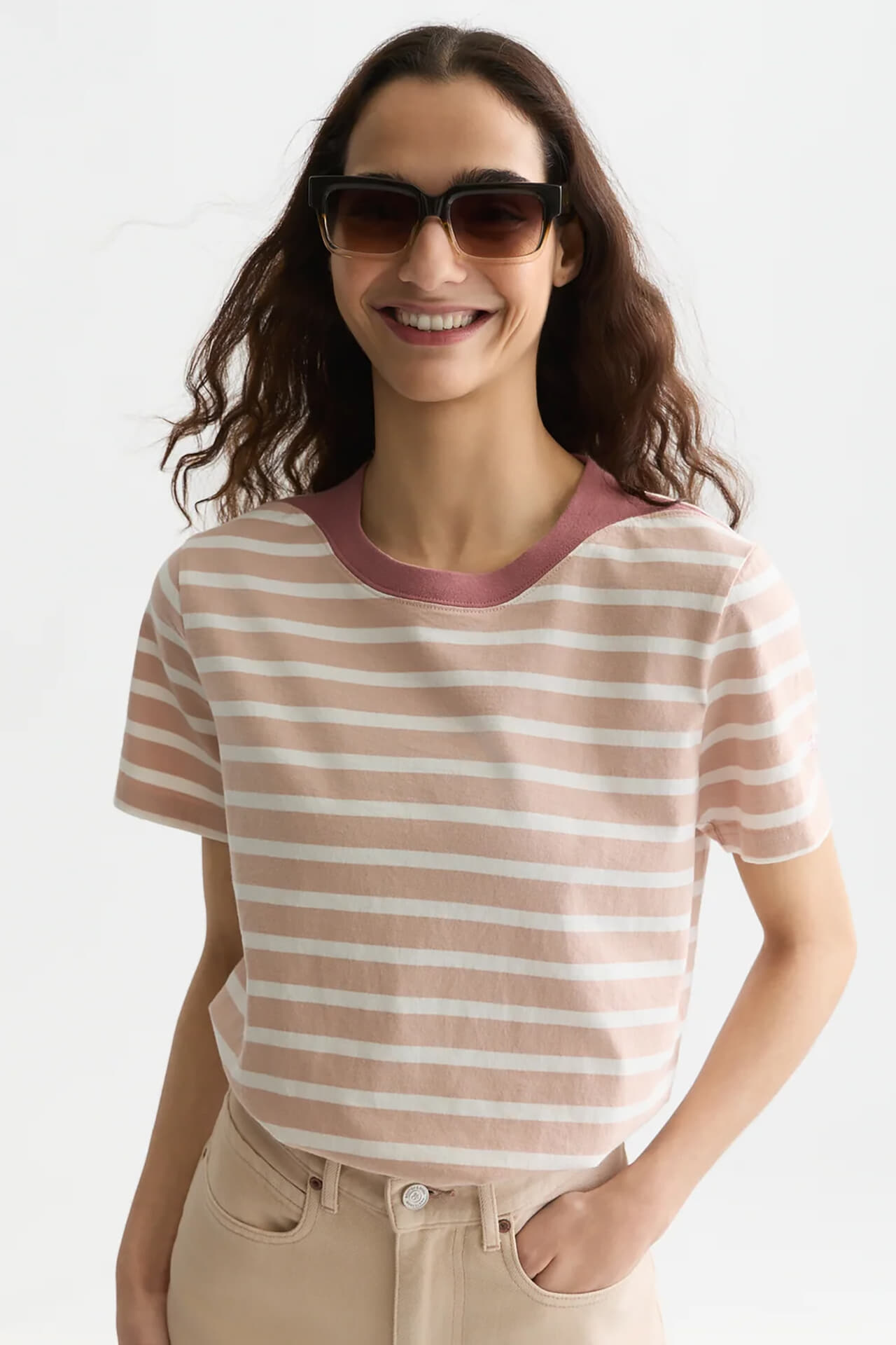 Scotch & Soda T-shirt Breton  Roze